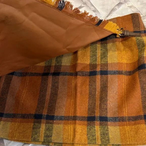 Vici Plaid Brown and Yellow Women's Skirt - Picture 3 of 8